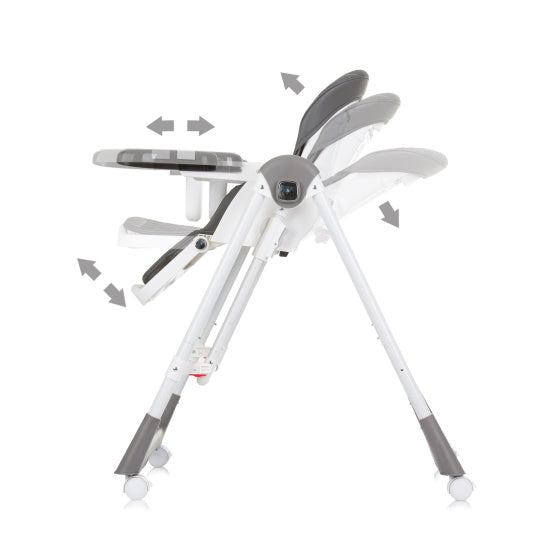 Milkshake 2-in-1 Kinderstoel Schommelstoel Graniet Grijs Wit