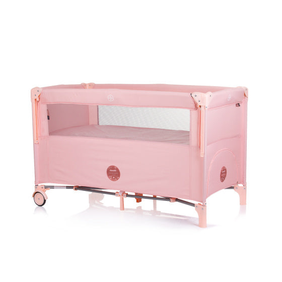 Relax Opvouwbaar Campingbedje met Opklapbare Zijkant Flamingo Roze