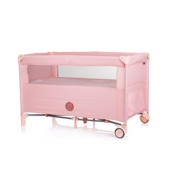 Relax Opvouwbaar Campingbedje met Opklapbare Zijkant Flamingo Roze