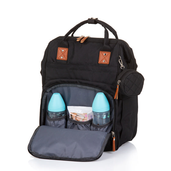 Rugzak - Luiertas met Extra veel Opslagruimte Obsidian Zwart