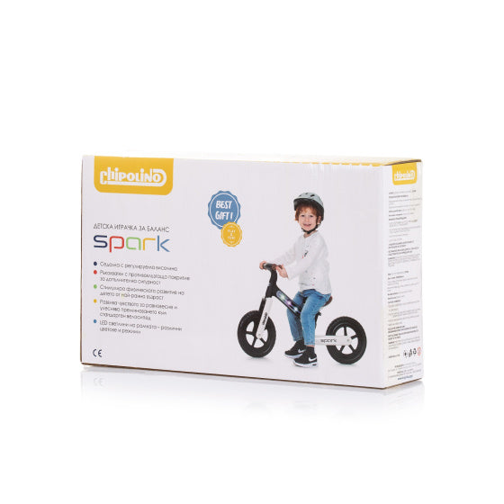 Spark Loopfiets met Lichteffect 12 Inch Junior Blauw