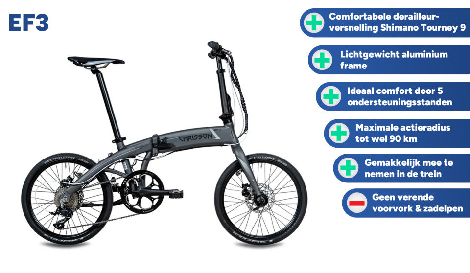 Chrisson ef3 20 inch 30 cm unisex 9v mechanische schijfrem grijs