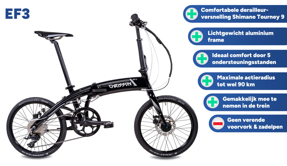 Chrisson ef3 20 inch 32 cm unisex 9v mechanische schijfrem zwart