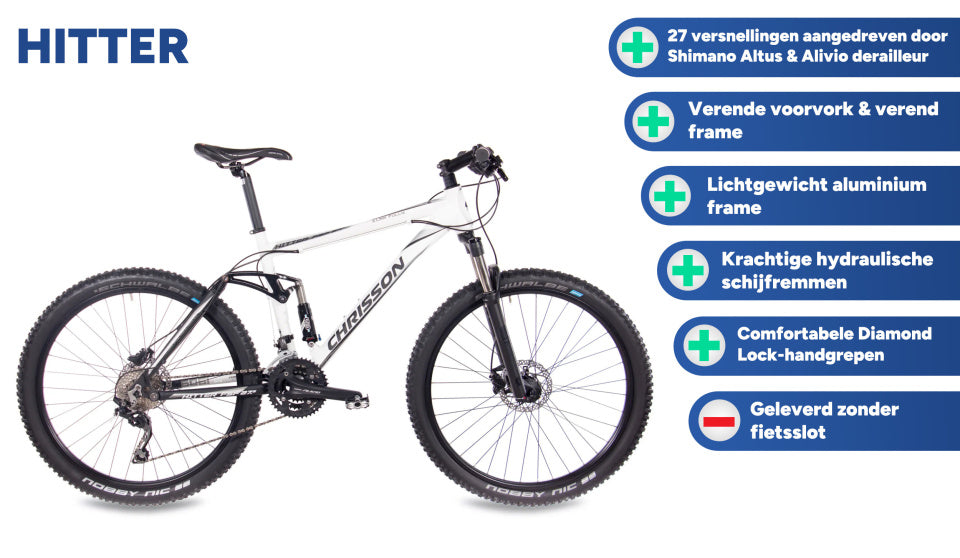 Chrisson hitter 27.5 inch 46 cm heren 27v hydraulische schijfrem grijs
