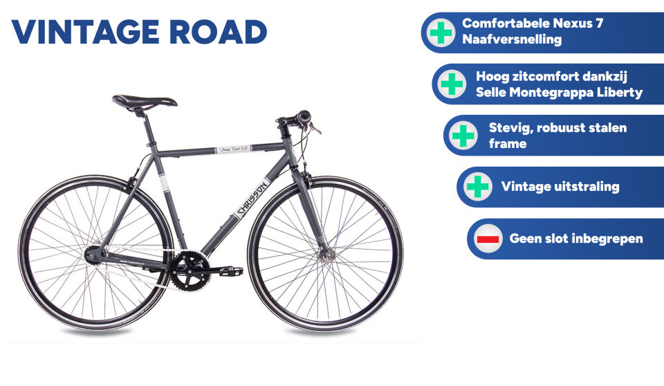 Chrisson vintage road 28 inch 52 cm heren 7v donkergrijs