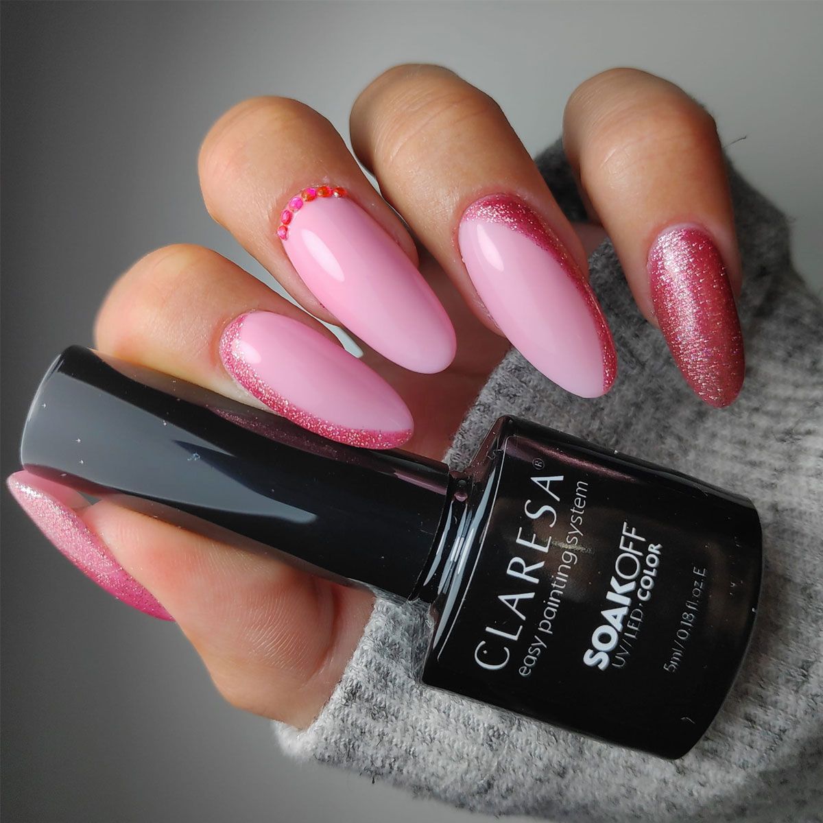 Claresa uv led gellak 5ml full glitter 5 warm roze