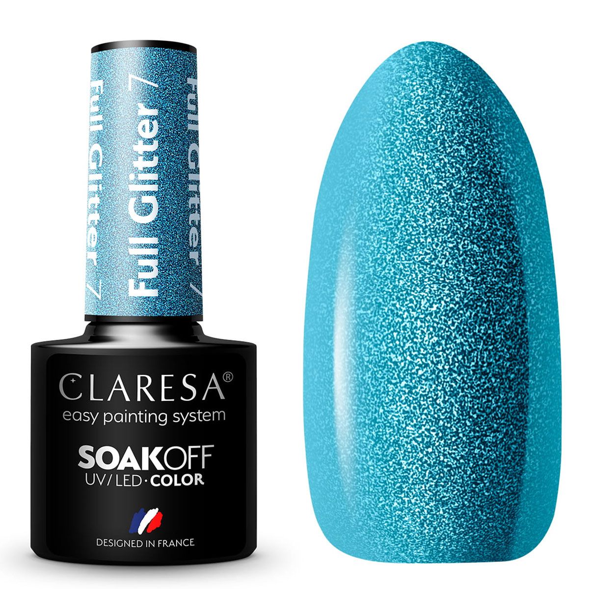Claresa uv led gellak 5ml full glitter 7 blauw