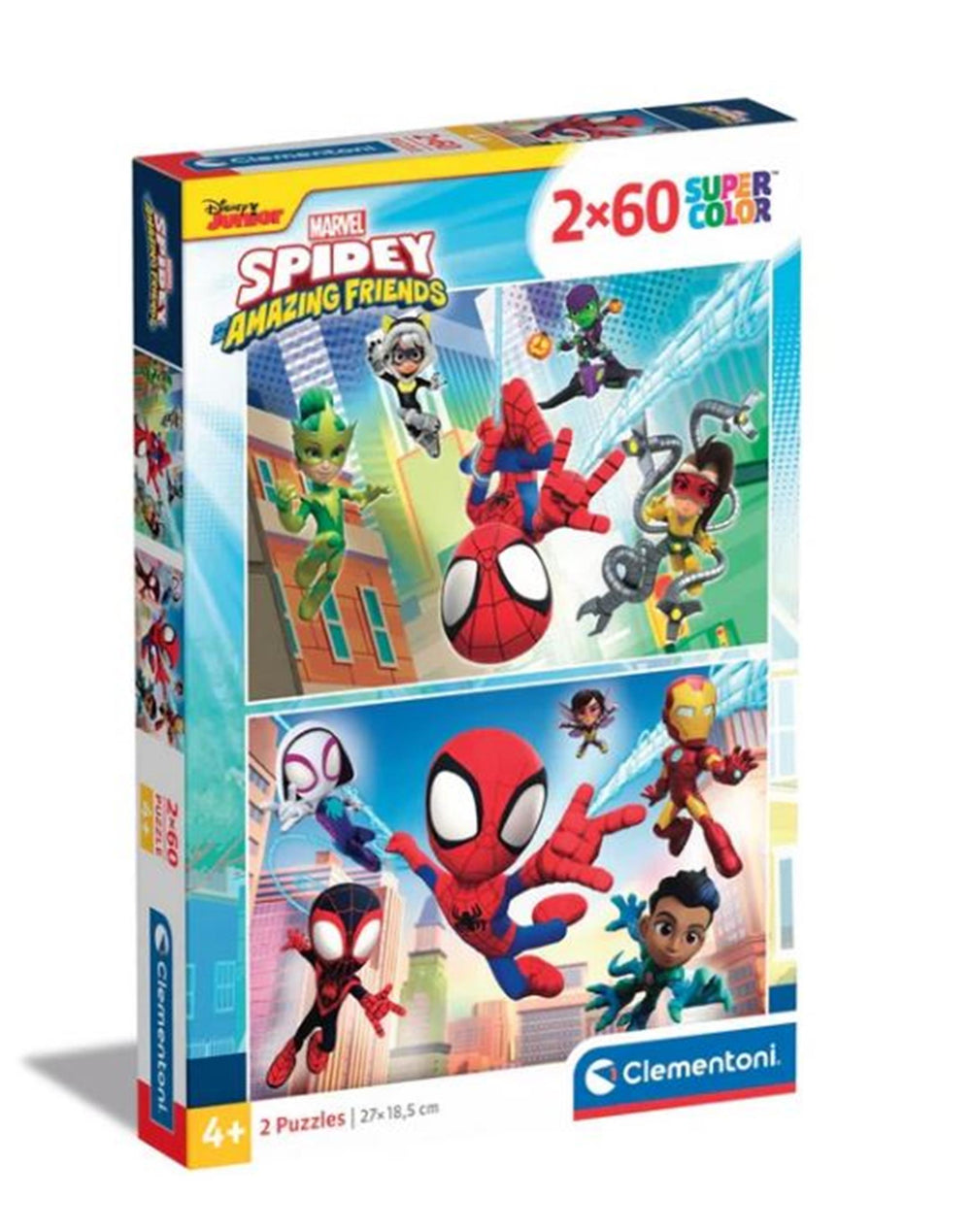 Clementoni legpuzzel super color spidey en zijn geweldige vrienden 2x60st.
