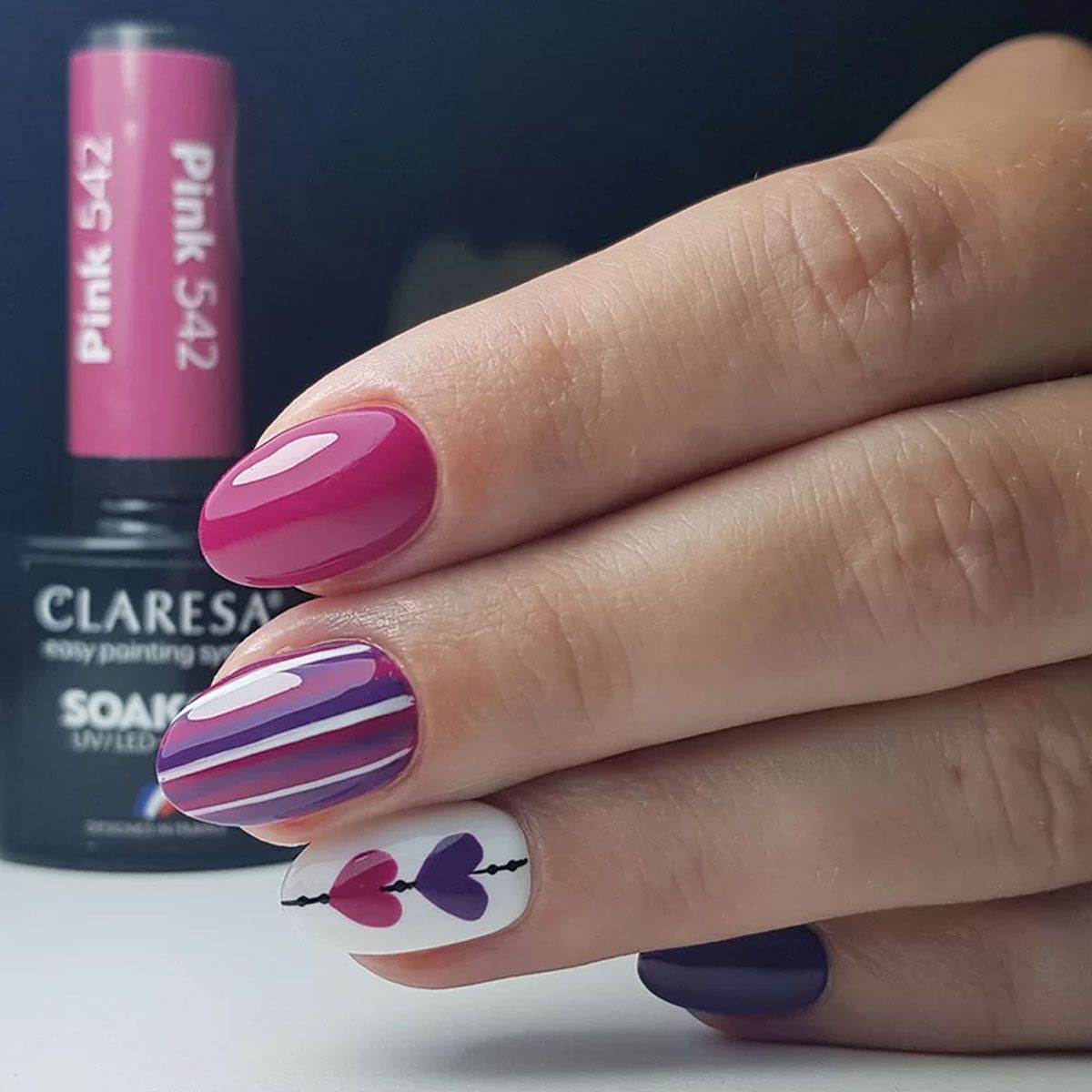 Claresa uv led gellak 5ml roze 542 klassieke look