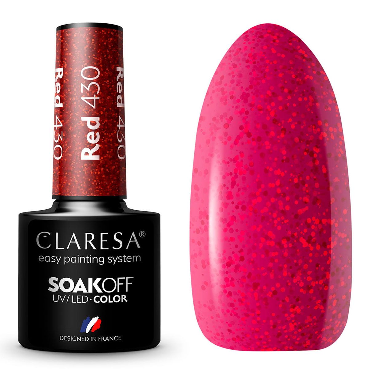 Claresa uv led gellak 5ml rood 430 regenboog explosie