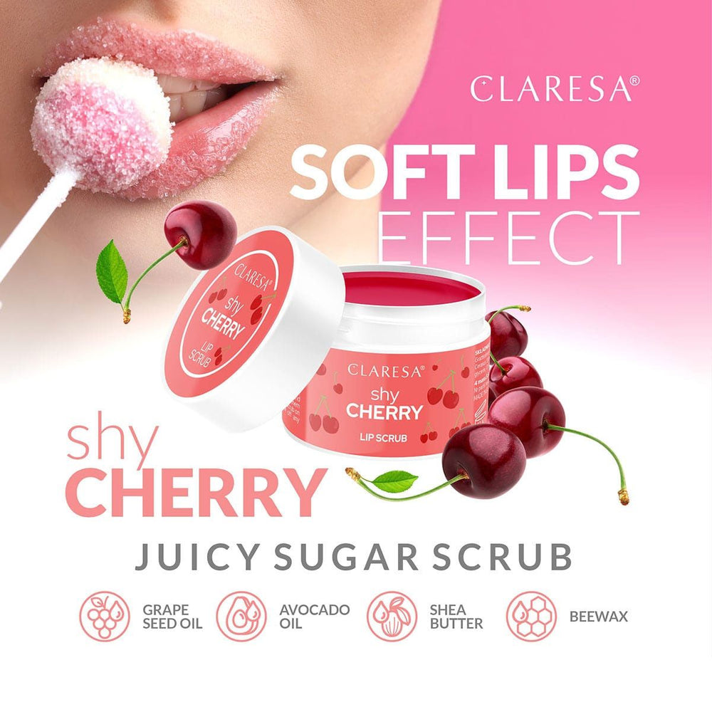Claresa lipscrub shy cherry 15gr.