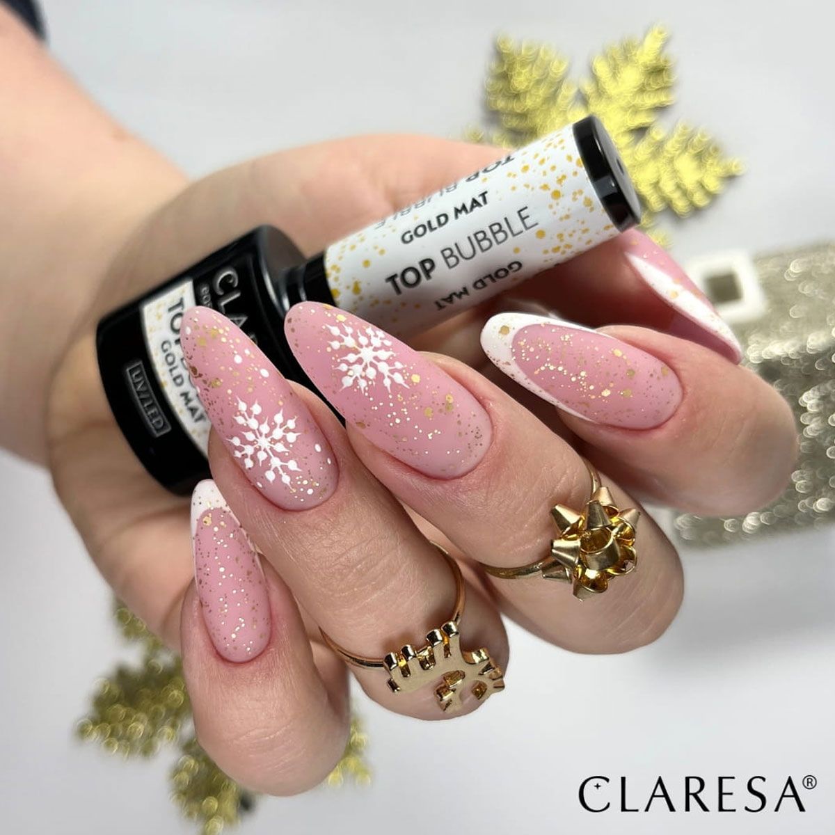 Claresa top coat bubble gold mat geen vegen 5ml