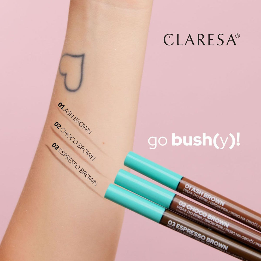 Claresa go bushy wenkbrauwpen 01 asbruin