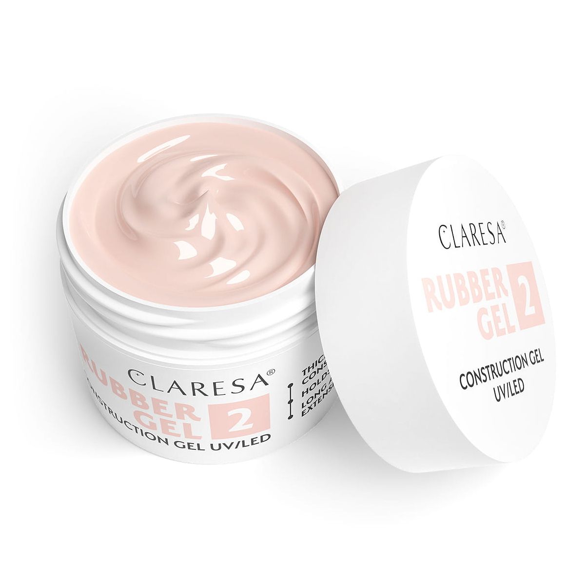 Claresa rubber gel 2 zacht roze 12gr.