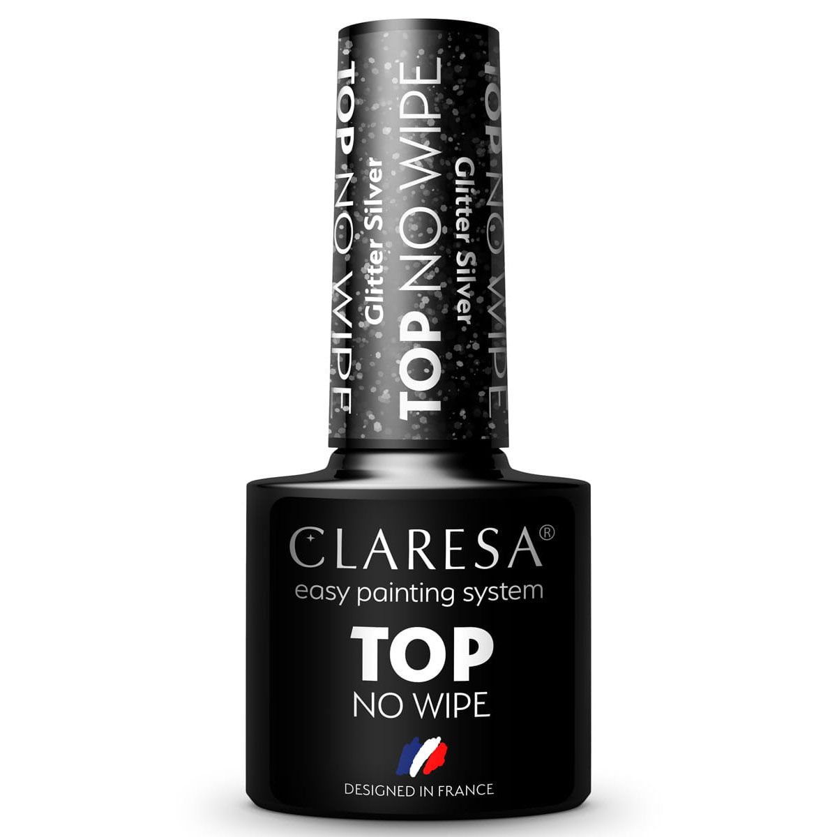 Claresa top coat no wipe glitter zilver 5ml