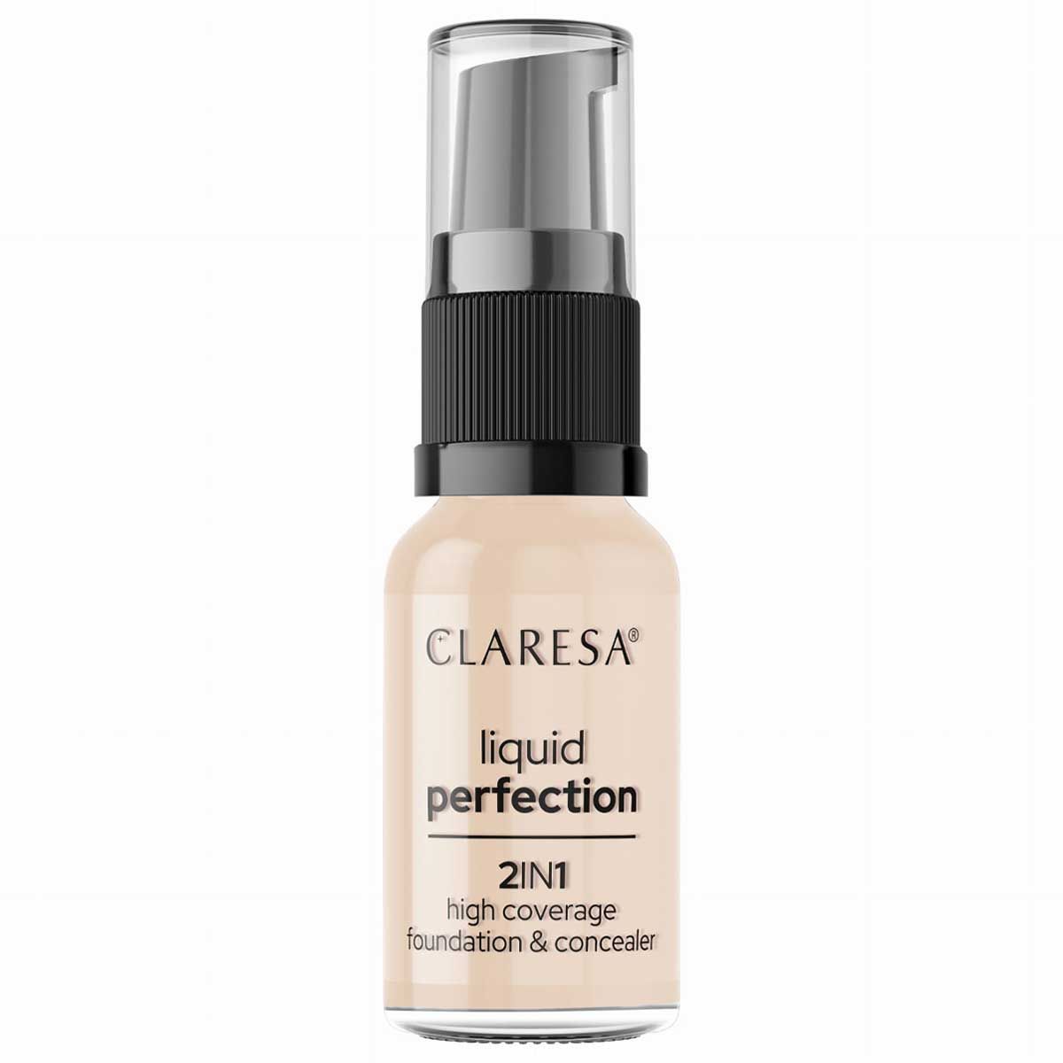Claresa liquid perfection 2-in-1 concealer en foundation 101.5 vanille 18gr.