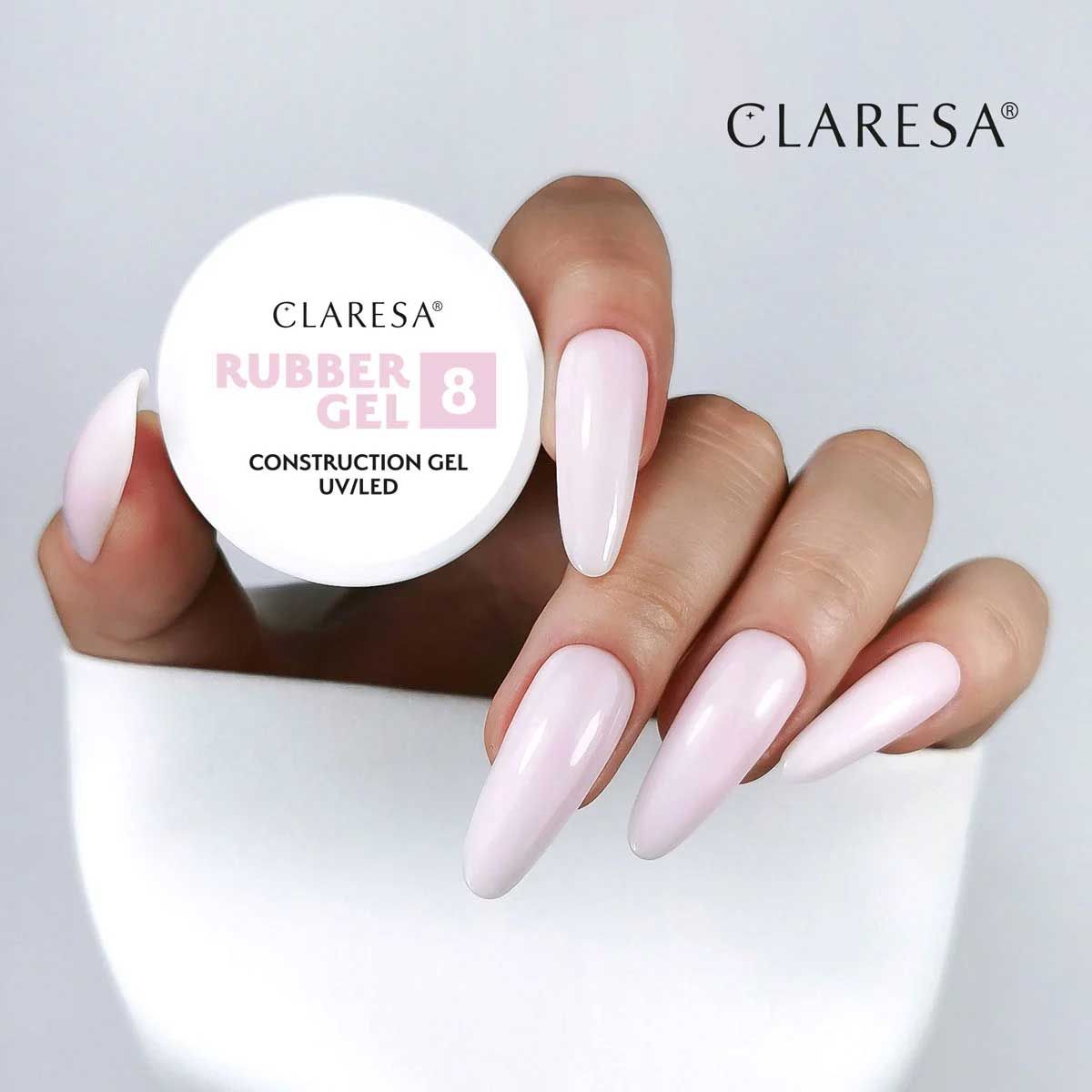 Claresa rubber gel 8 ballerina roze 12gr.