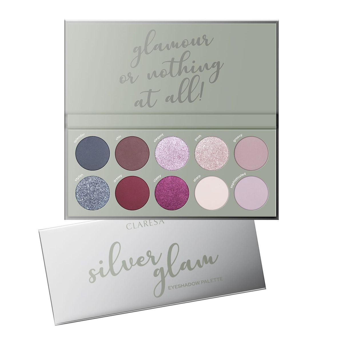 Claresa oogschaduwpalet zilver glam