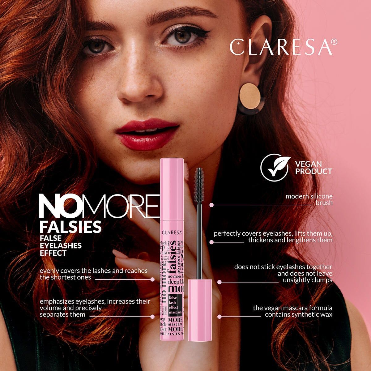 Claresa no more falsies mascara diepzwart 10ml