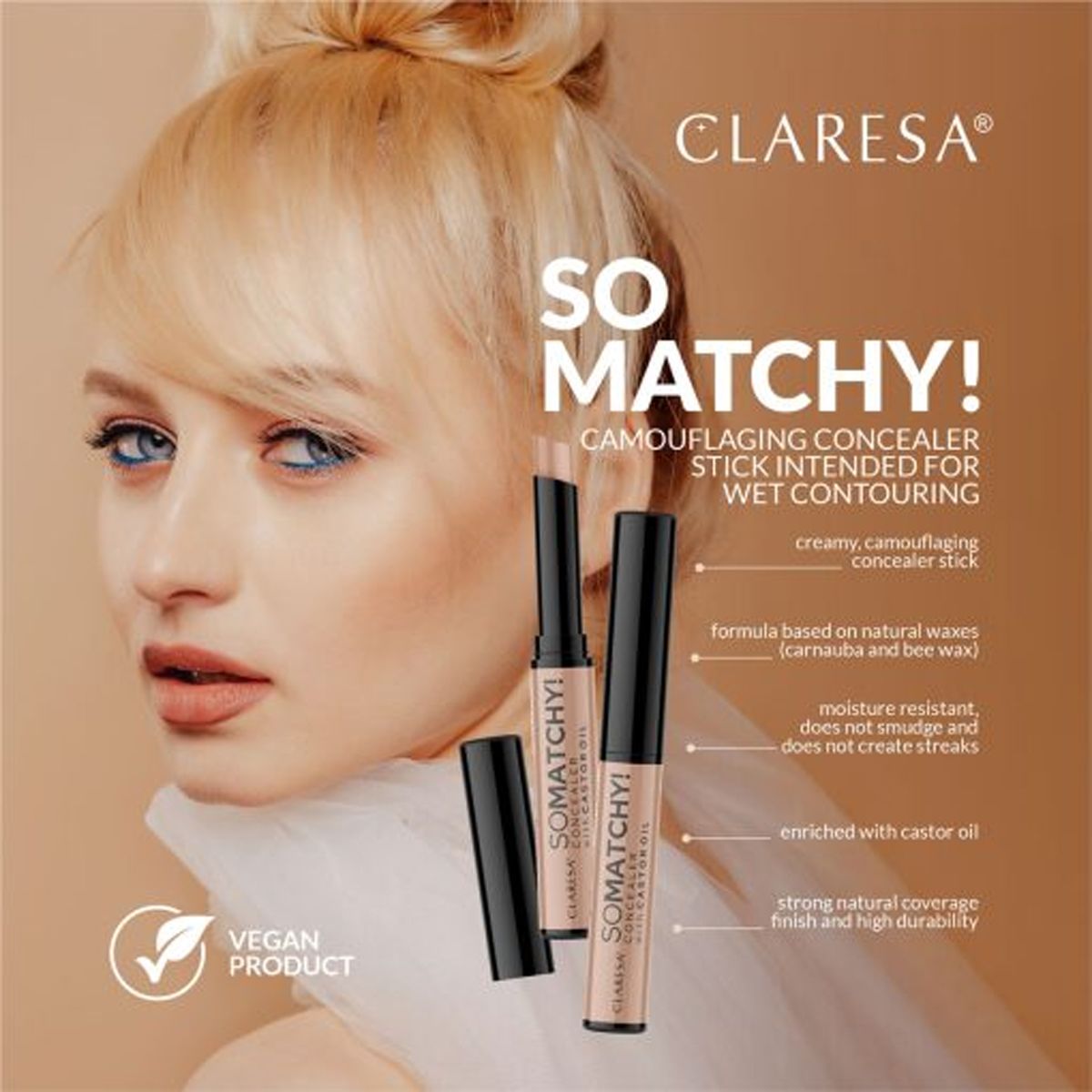 Claresa zo matchend! concealer cover stick 04 contouring 3gr.