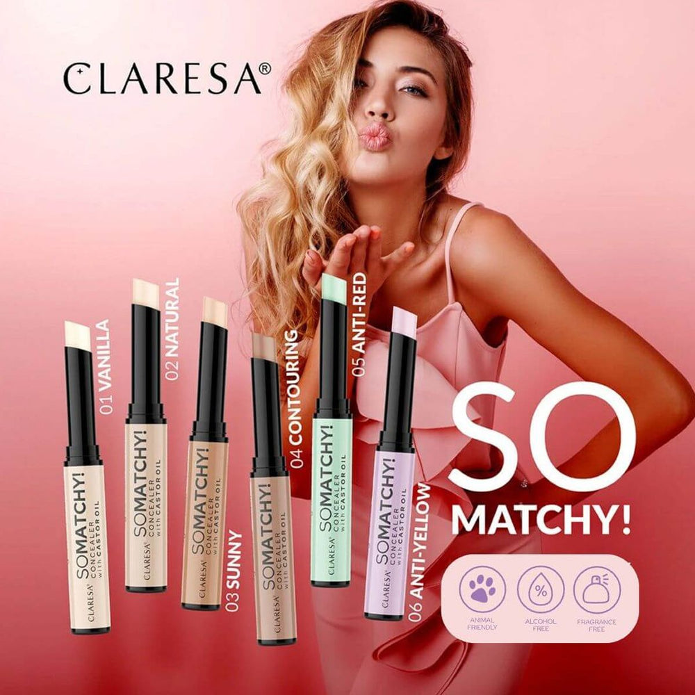 Claresa zo matchend! concealer cover stick 05 anti-rood 3gr.