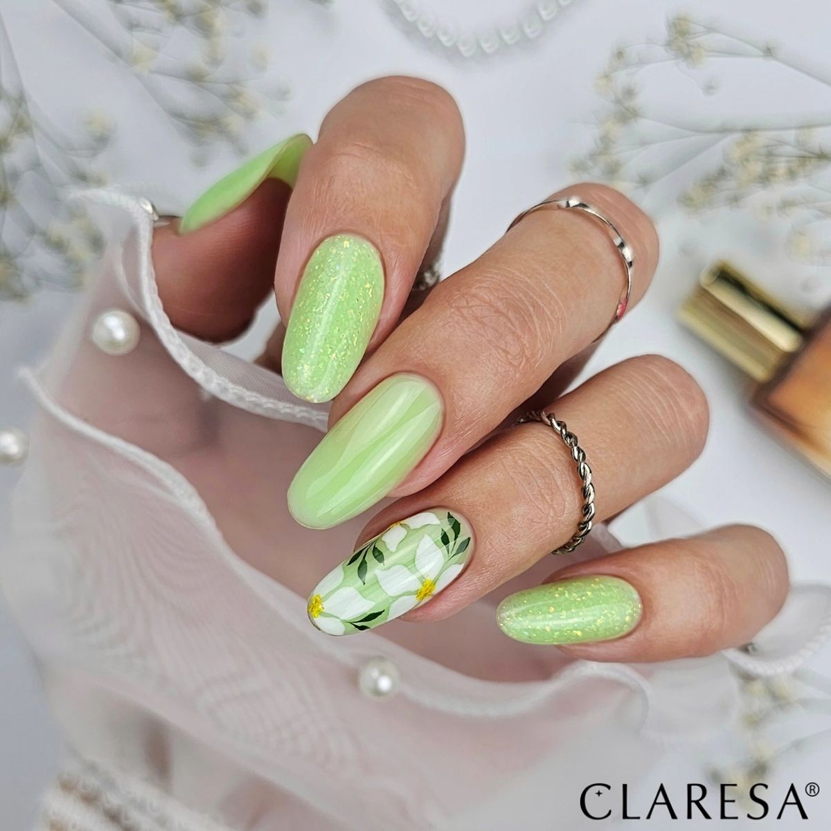 Claresa penseel easy gel glitter pistache 5ml