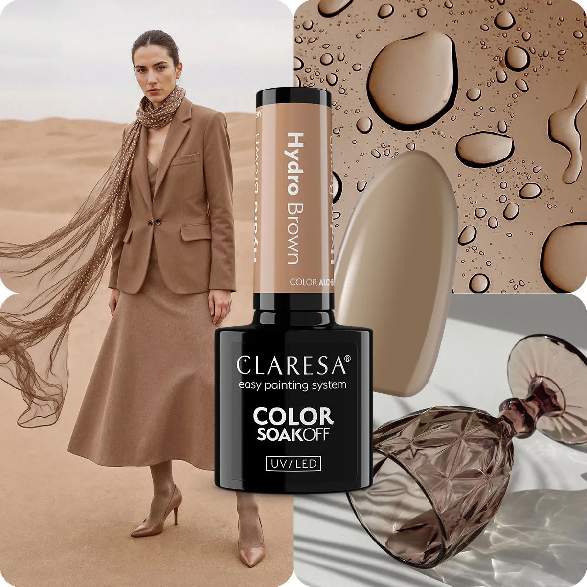 Claresa uv led gellak 5ml color alchemy - hydro brown