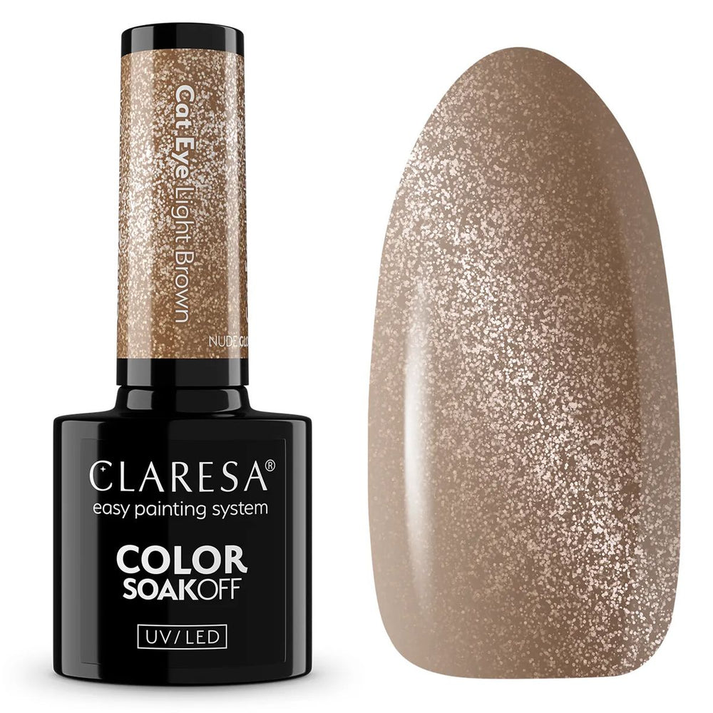 Claresa uv led gellak 5ml nude glow - cat eye light brown