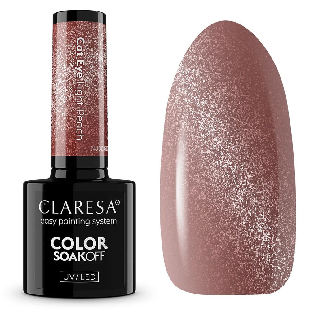 Claresa uv led gellak 5ml nude glow - cat eye light peach