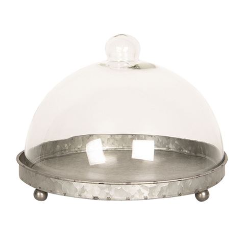 Clayre eef stolp 6gl2491 grijs transparant 21x15 cm