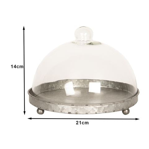 Clayre eef stolp 6gl2491 grijs transparant 21x15 cm