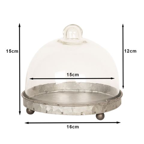 Clayre eef stolp 6gl2492 grijs transparant 16x15 cm