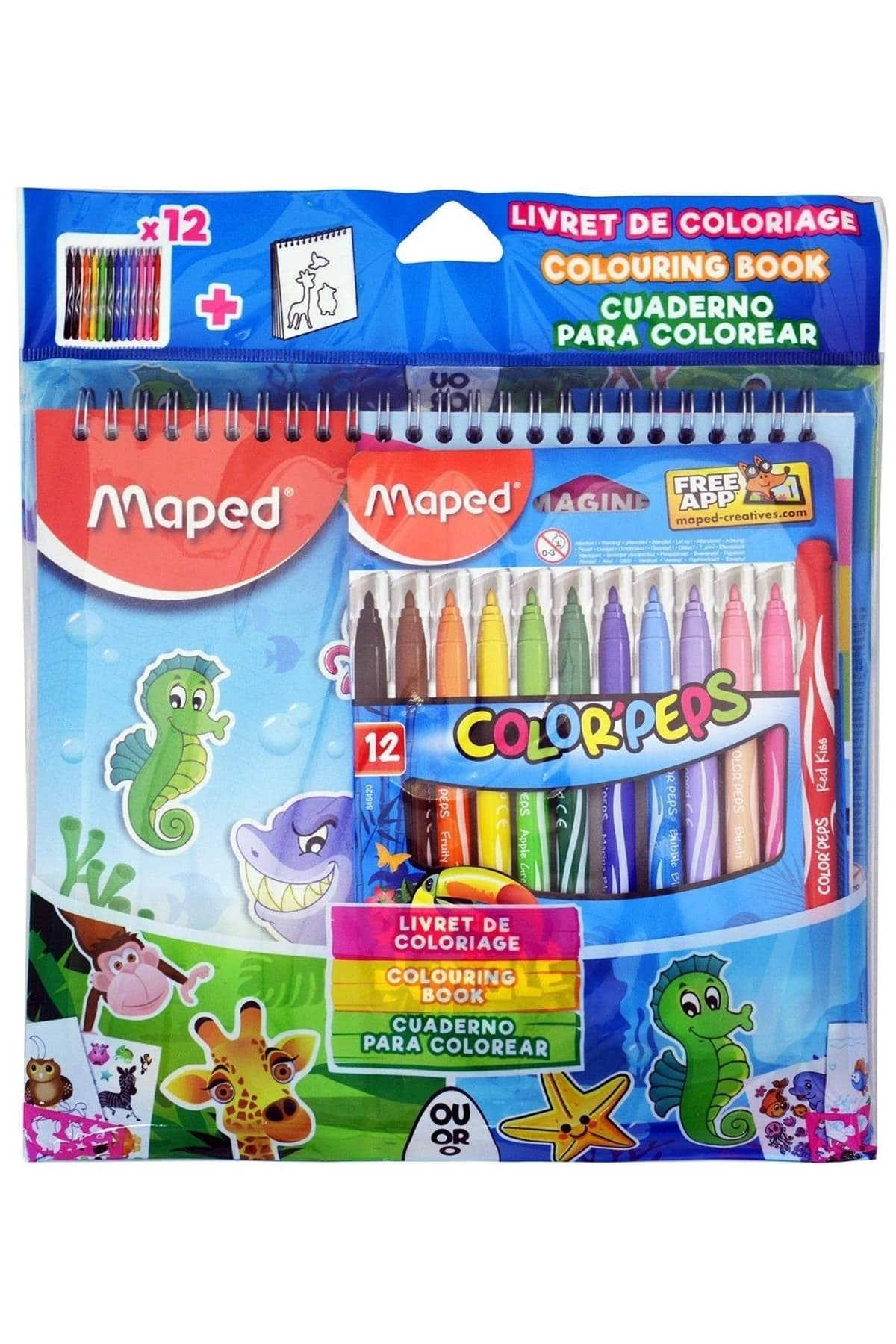 Joustra kleur apos;peps jungle viltstiften met activiteitenboek