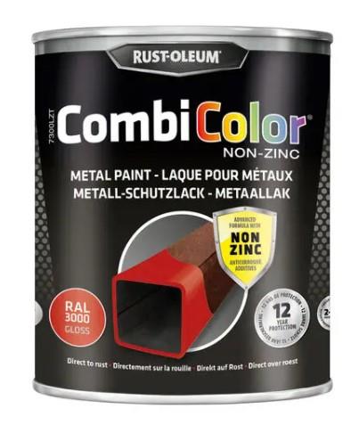 Rust-oleum combicolor non-zinc ral3000 hoogglans vuurrood 750ml