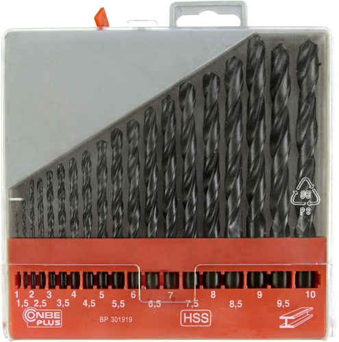 Con:p set metaalboren 1-10mm 19dlg - bp301919