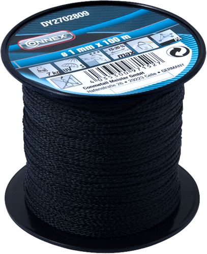 Connex pa touw zwart 1mmx100m - dy2702809