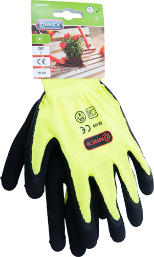 Connex handschoen tuin latex geel gr09 - cox938578