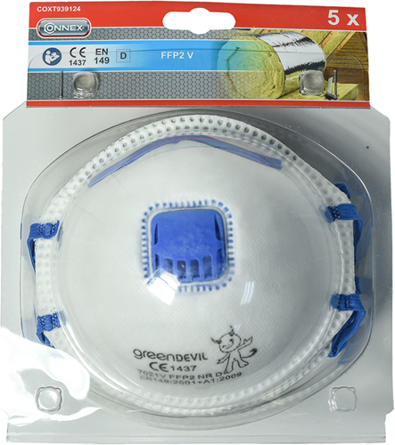 Connex stofmasker ffp2v en149 5st - coxt939124