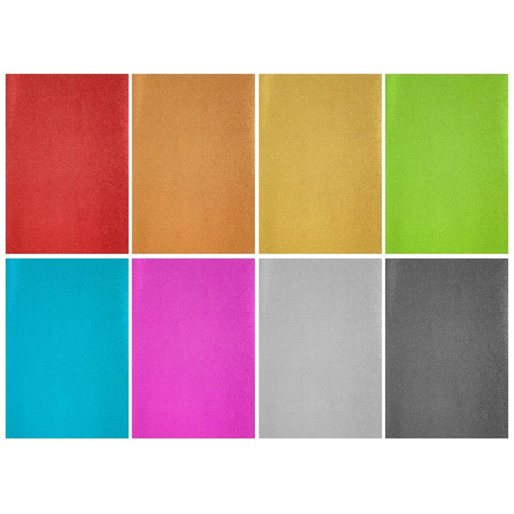 Basic craft a4 glitterpapier 150 gram 8 stuks