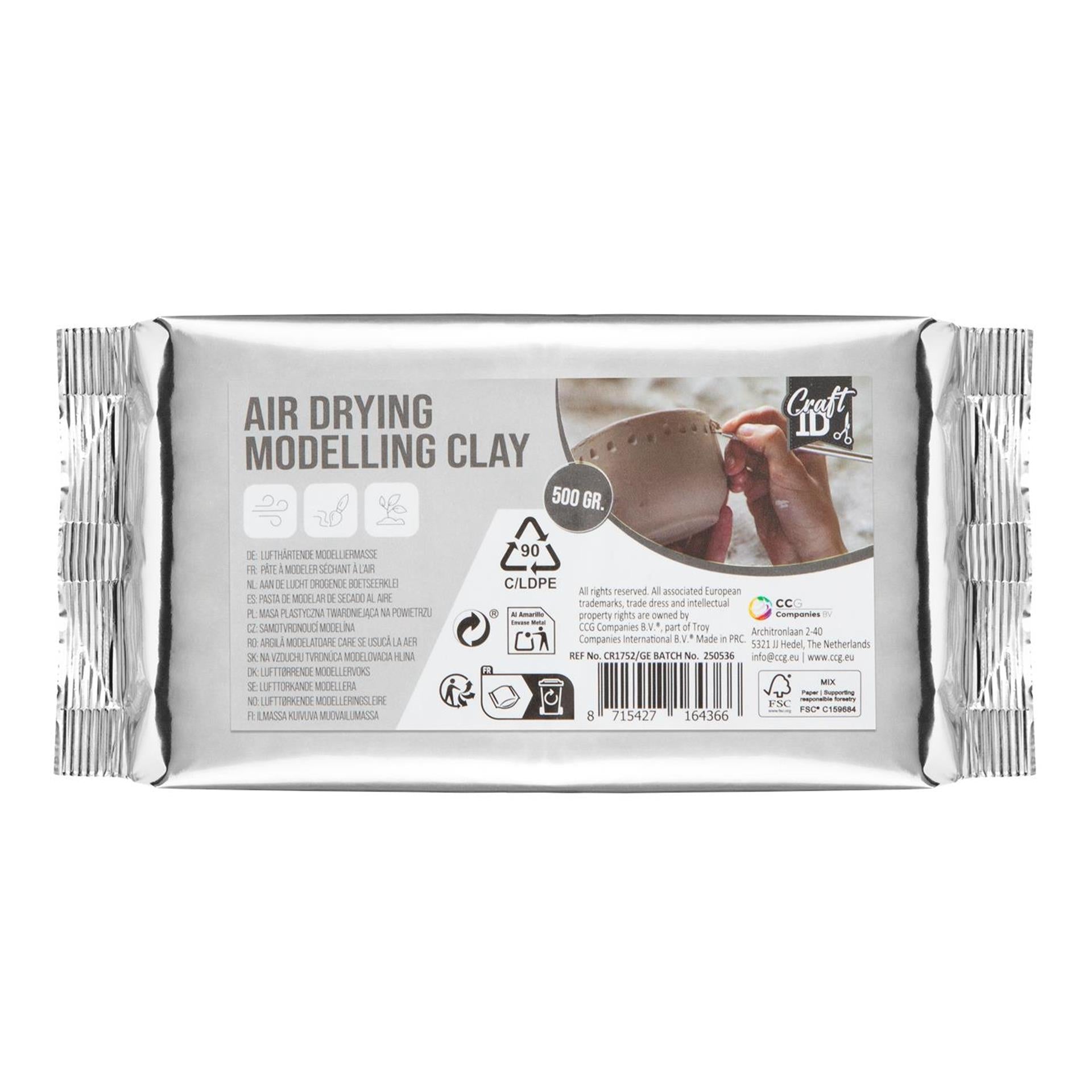 Creative craft group craft id modelleer klei wit 500 gram