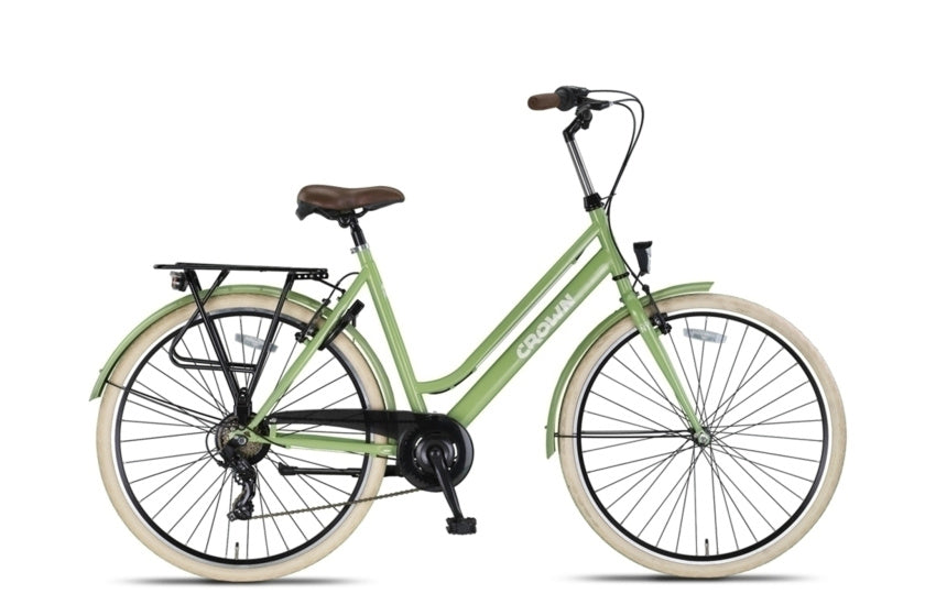 Crown new york 28 inch 53 cm dames 7v v-brakes groen