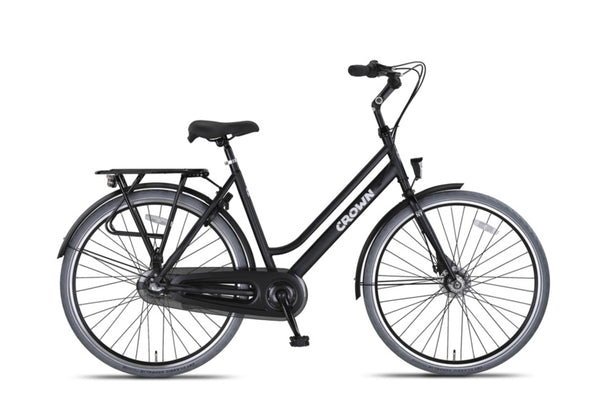 Crown new york plus 28 inch 53 cm dames 3v rollerbrake matzwart
