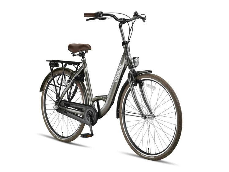 Crown rio plus 28 inch 53 cm dames 3v v-brakes grijsbruin