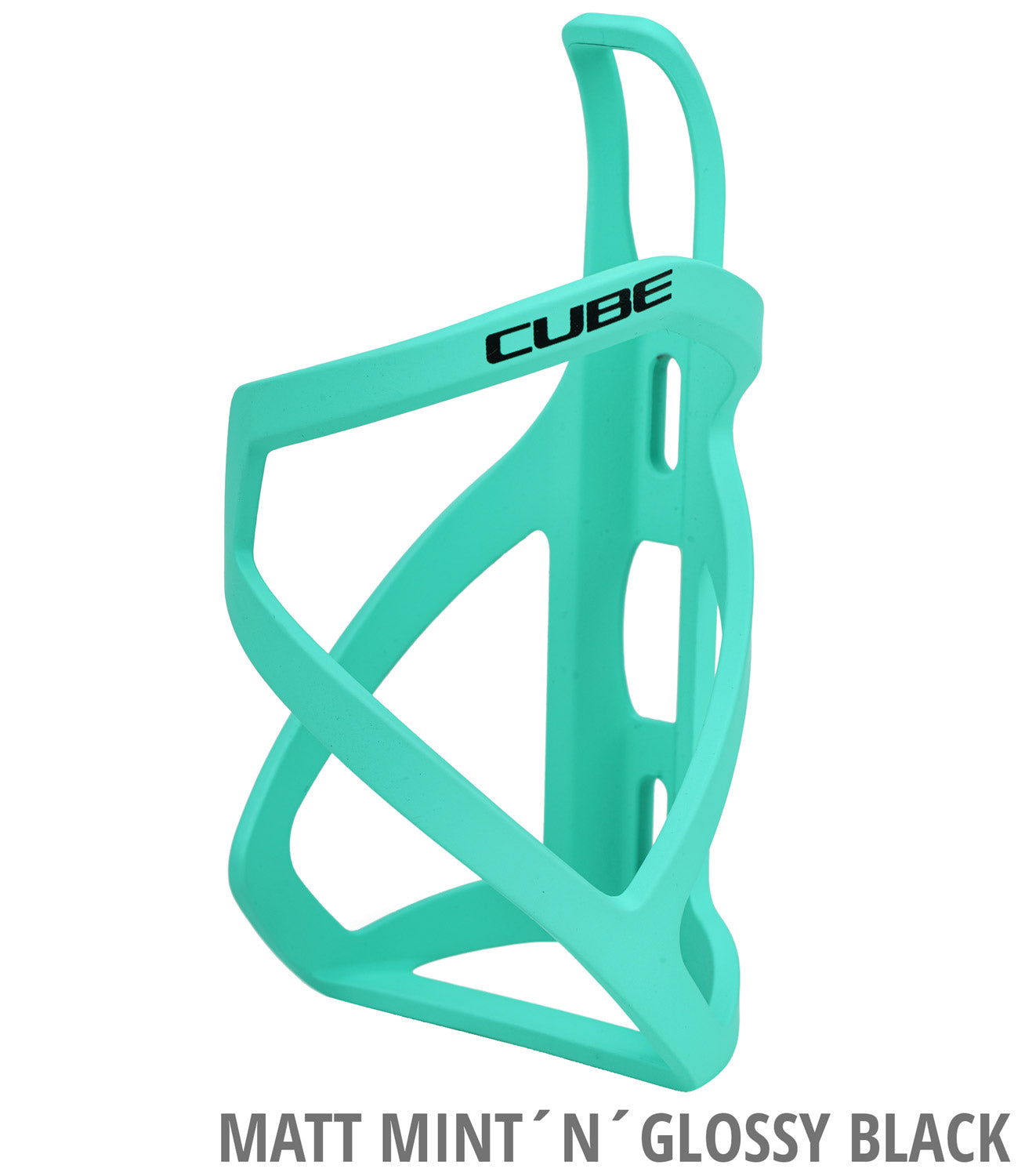Cube hpp-sidecage bottle cage left | matt chrome rose´n´glossy black