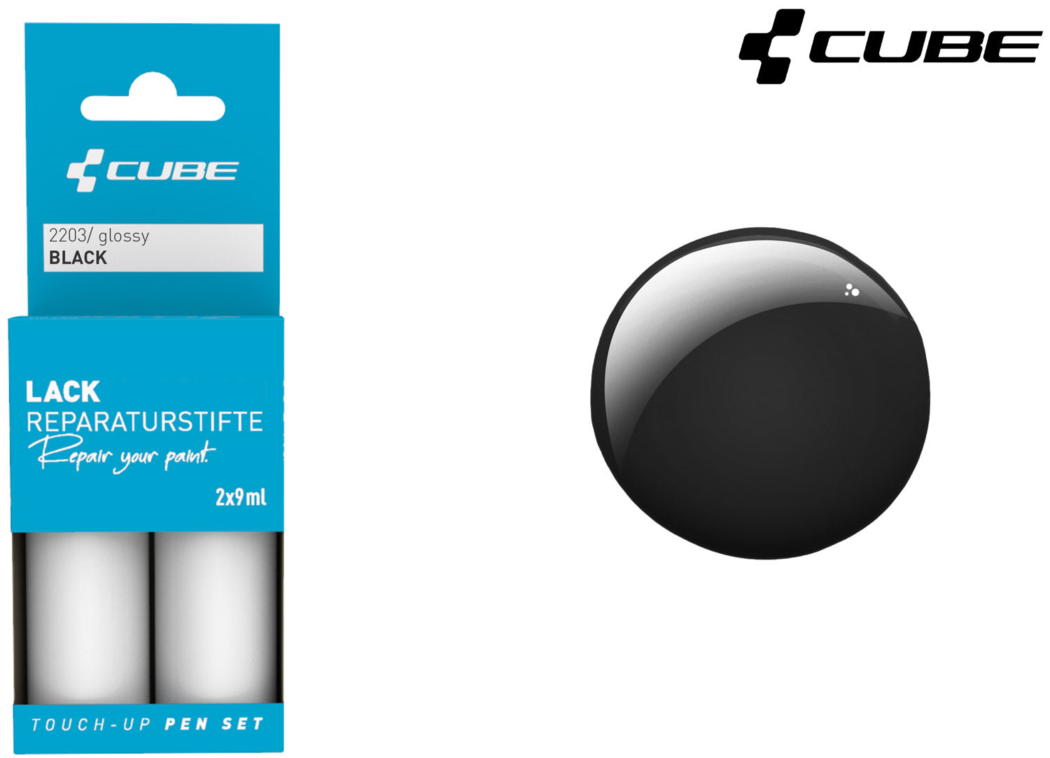 Cube touch-up pen set black | matt