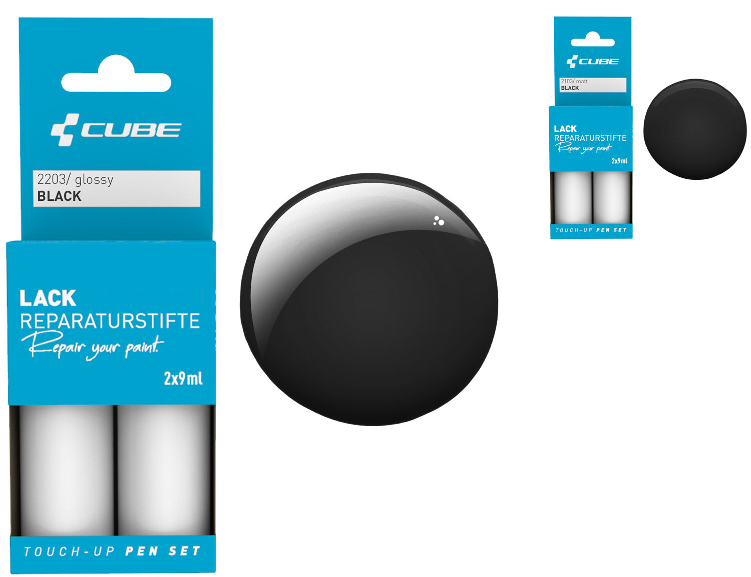Cube touch-up pen set black | matt