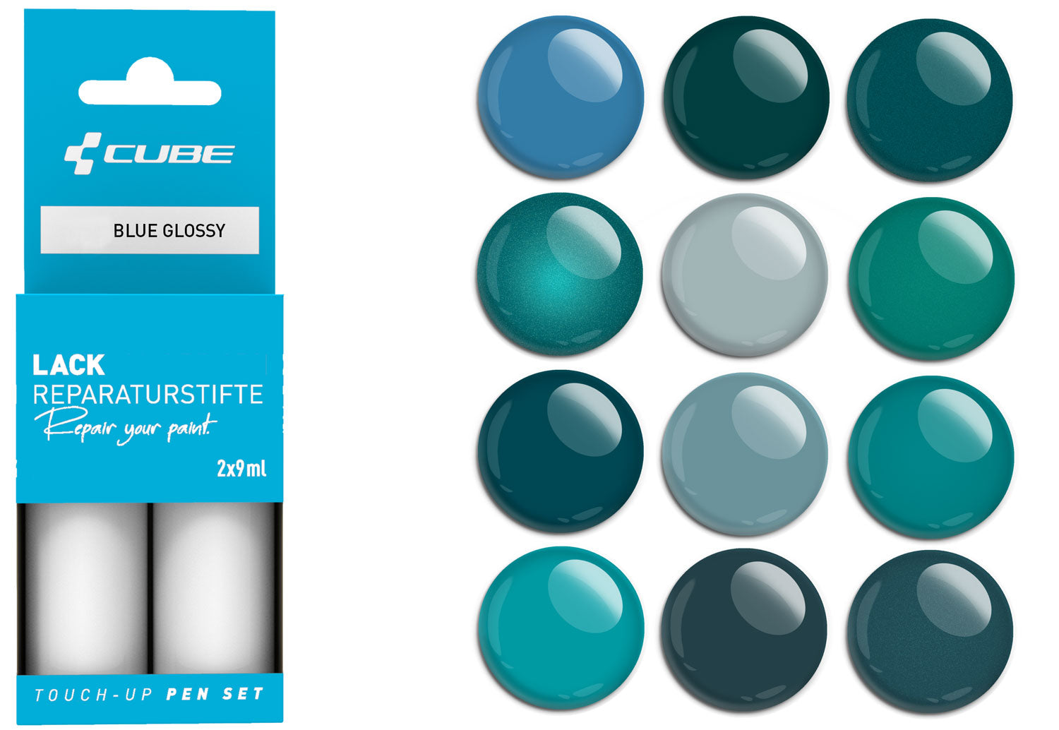 Cube touch-up pen set blue glossy | #2320