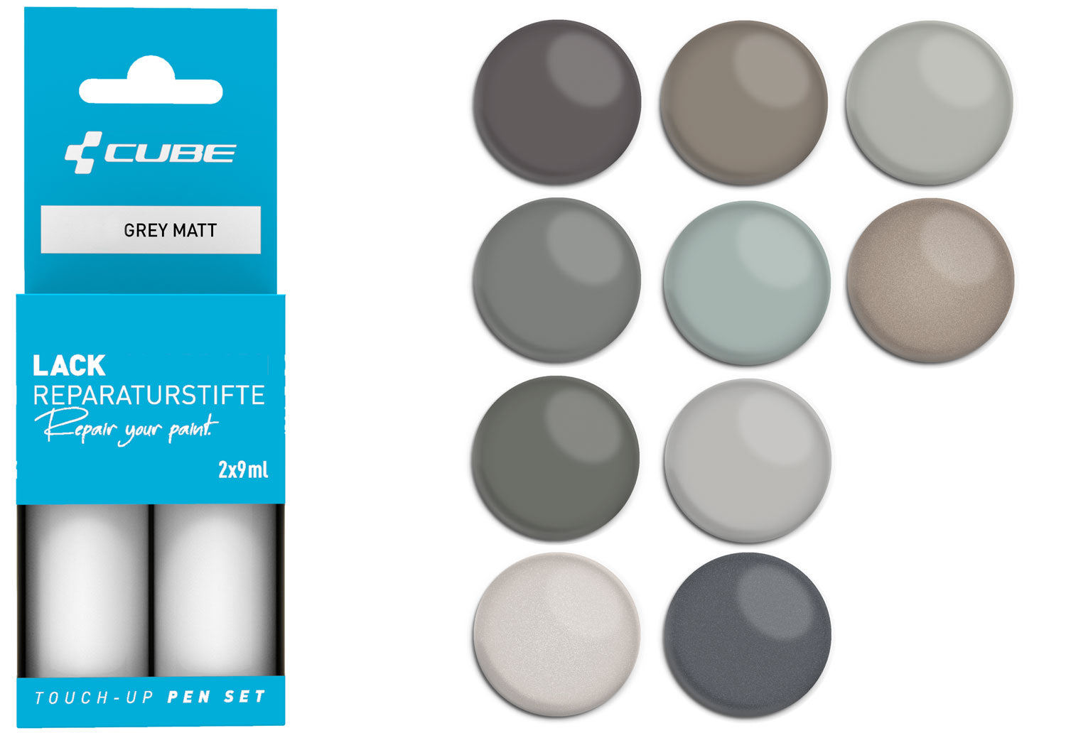 Cube touch-up pen set grey matt | #2318