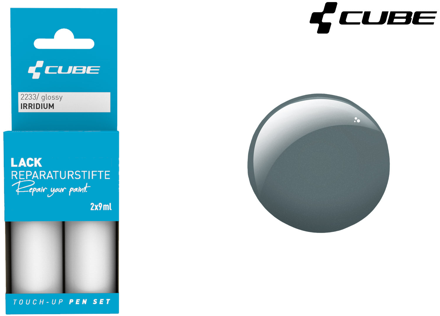 Cube touch-up pen set irridium | matt