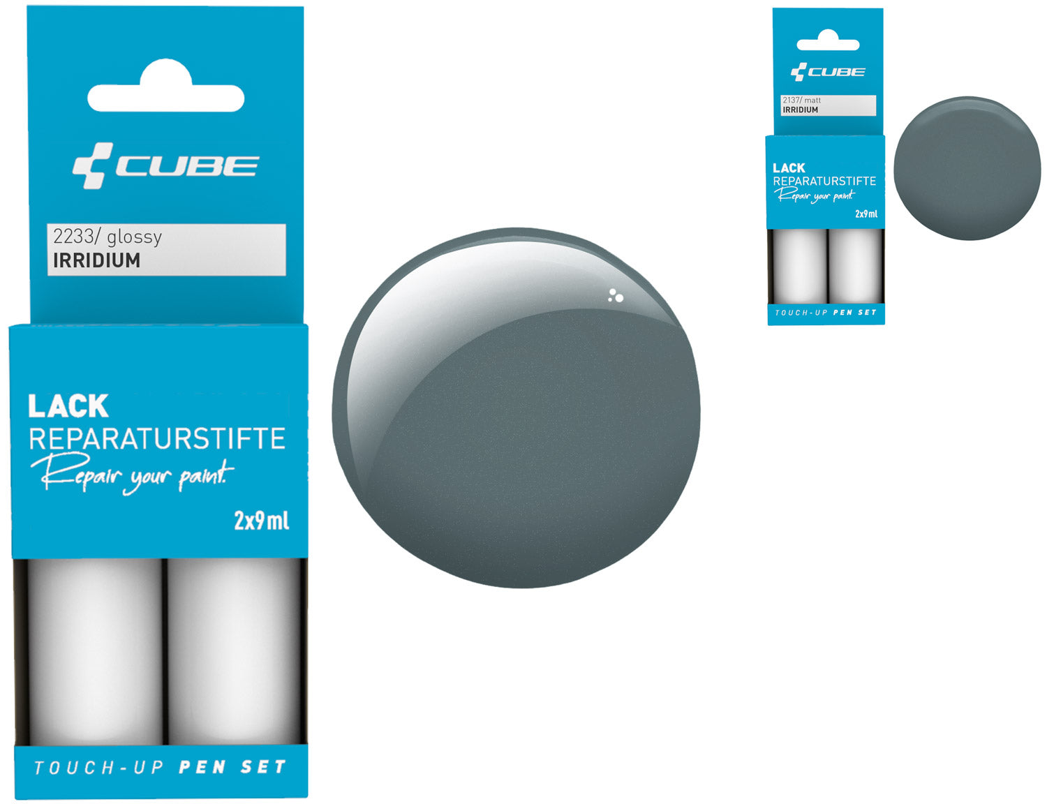 Cube touch-up pen set irridium | matt